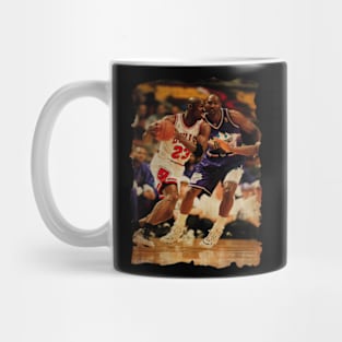 Michael Jordan vs Karl Malone Vintage Mug